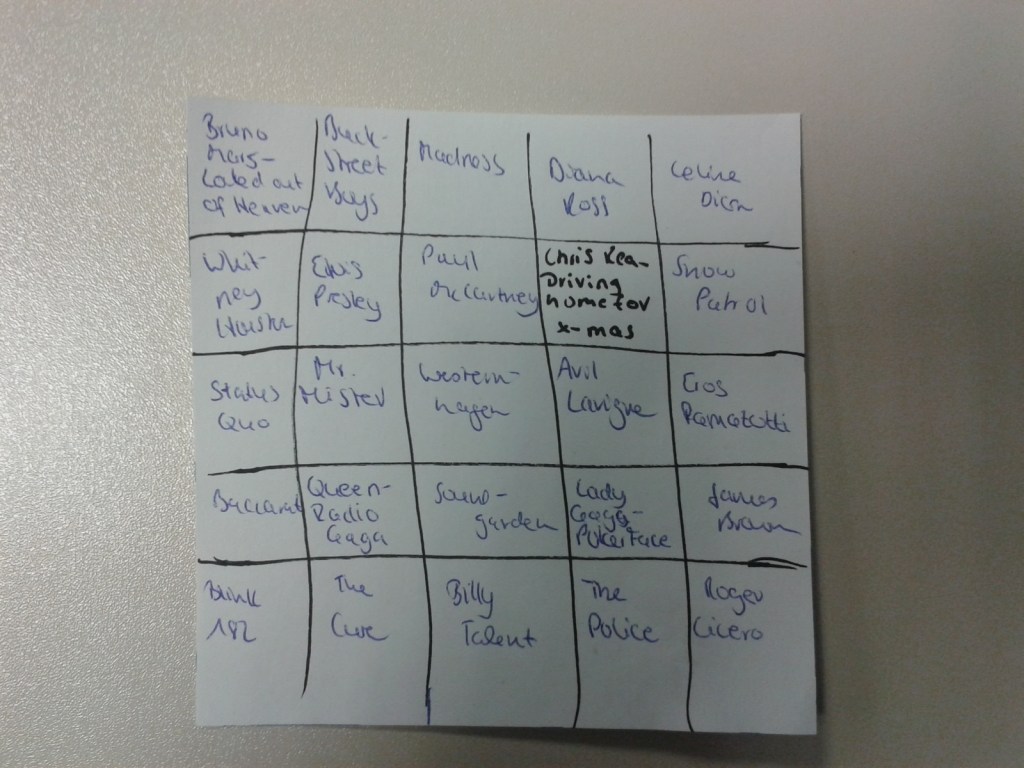 Das  Weihnachts-Radio-Bingo.